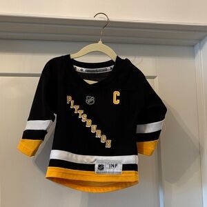 NHL Pittsburgh Crosby Kids Black, Gold & White Hockey Jersey